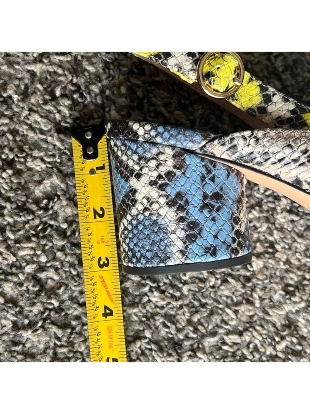 J.Crew Slingback Leather Snake Print Block Heels Size 8 Boho Western Indie - Picture 8 of 8